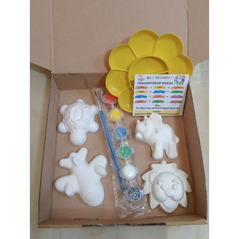 MEWARNAI GYPSUM MAINAN EDUKASI PAINTING GYPSUM LUKIS GYPSUM