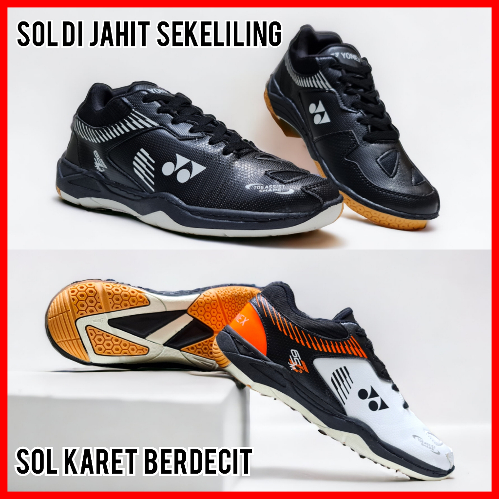 CUCI GUDANG SEPATU BADMINTON PRIA WANITA SOL KARET BERDECIT ANTI SLIP / SEPATU OLAH RAGA BULU