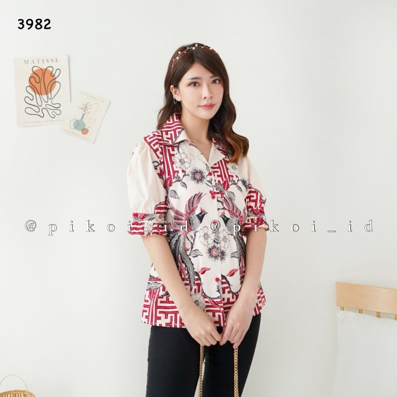 TYH Couple Imlek Merah Merak / Qipao Merah / Baju Cheongsam Wanita Imlek 2025 / Atasan Batik Imlek /