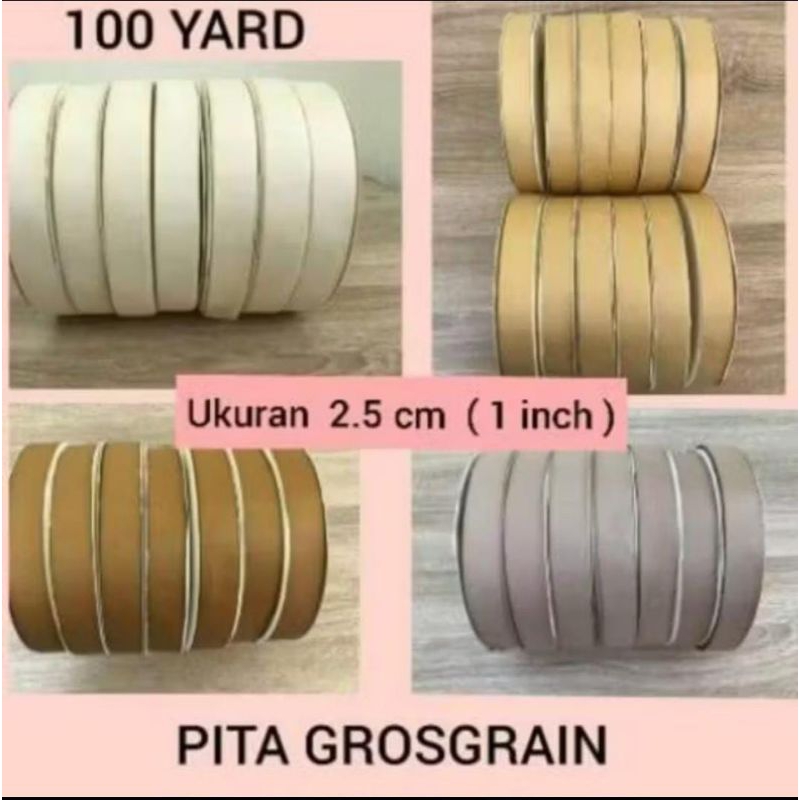

100 YARD | 2CM | PITA GROSGRAIN IMPORT / PITA GGF CREAM - BROWN SERIES