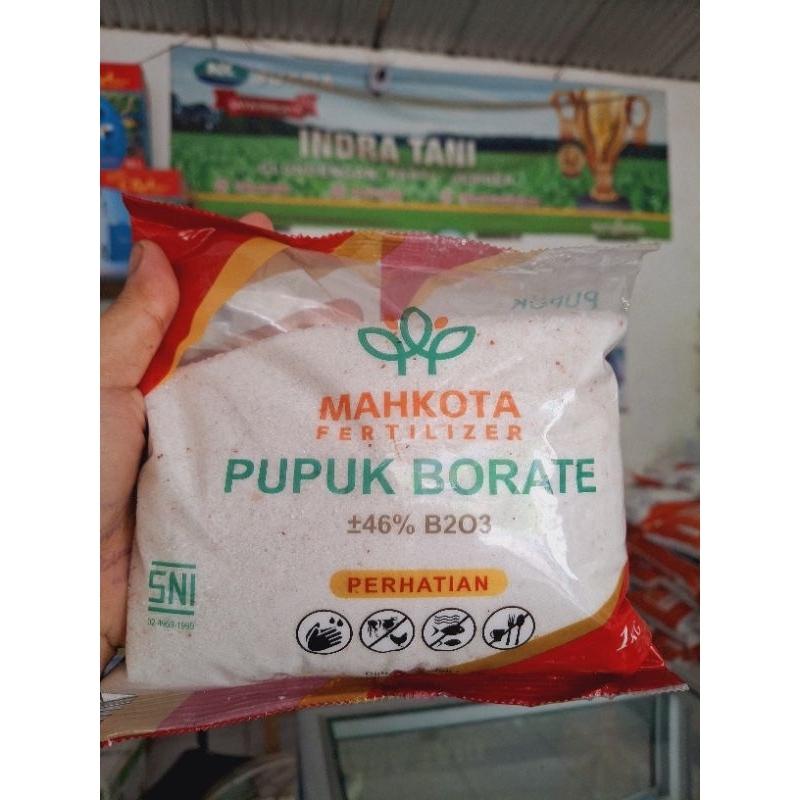PUPUK BORATE MAHKOTA FERTILIZER  (PUPUK BORATE PENTING BAGI KELAPA SAWIT) - 1KG (ASLI KEMASAN PABRIK
