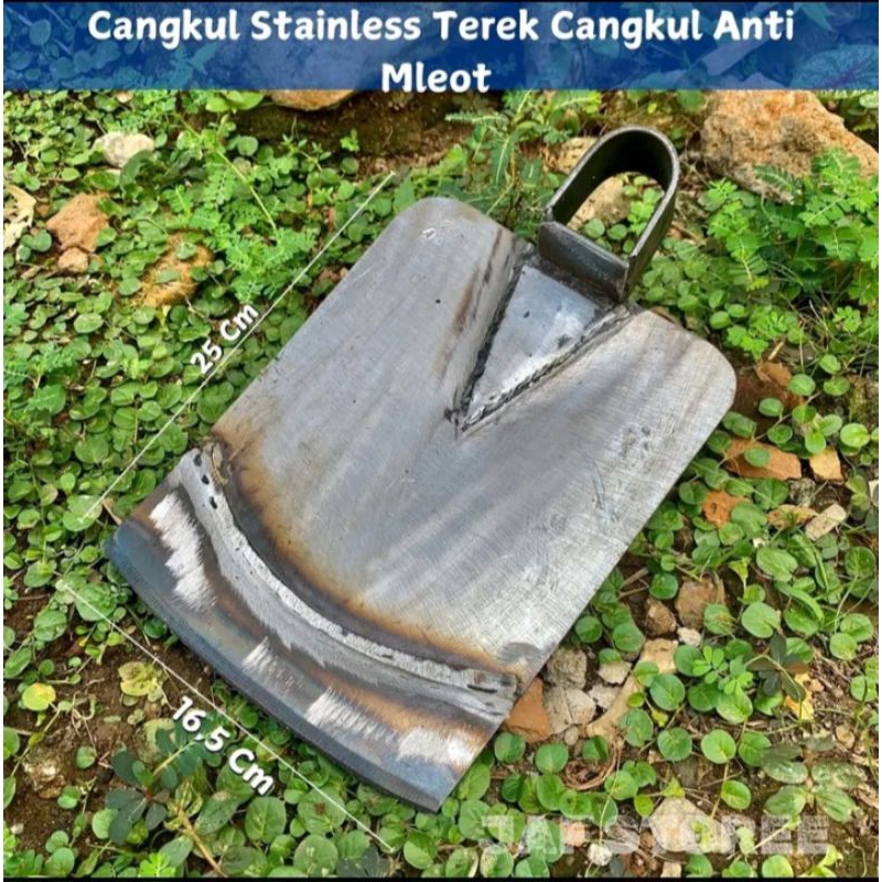 Cangkul Stainless Steel Cap Buaya Anti Lengket Anti Karat Sambung Terek Baja (PROMO) - Pacul Sawah T