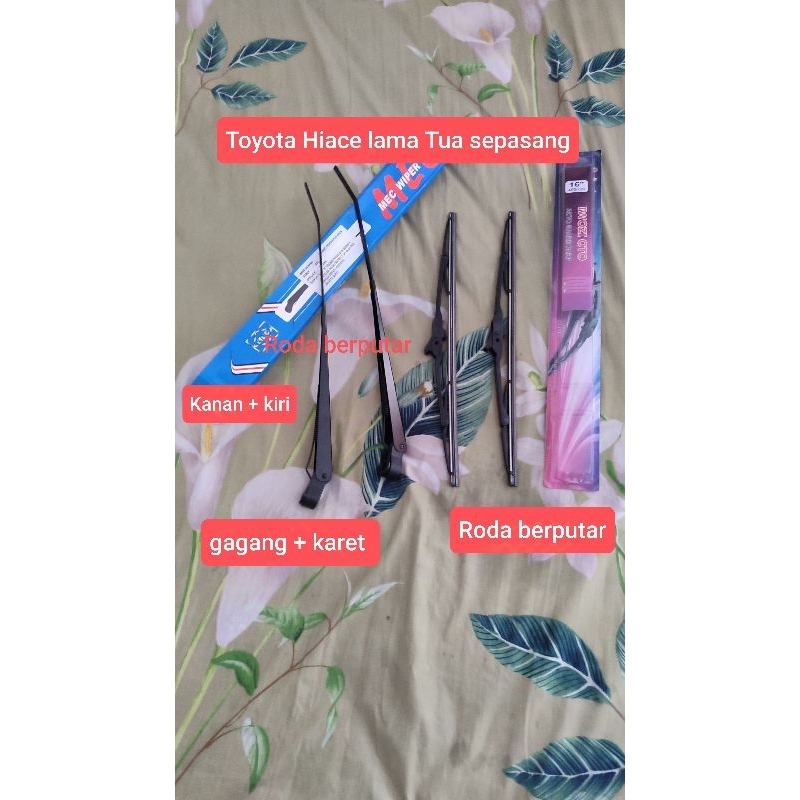 Tangkai gagang karet wiper Toyota Hiace lama Tua Satu set