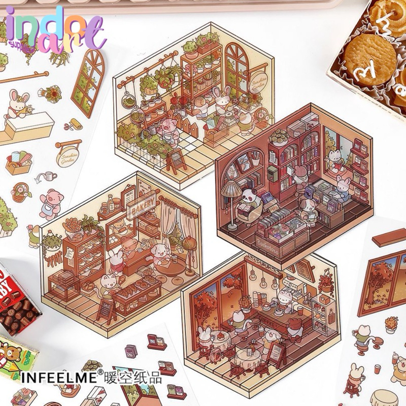

(IAS) DIY Scene Sticker Korea 3D Room BP Deco Creative Satisfying Viral Mainan Anak Unik Activity PET