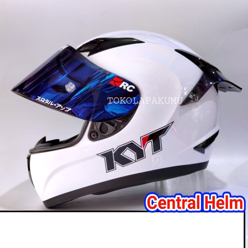 HELM KYT R10 SOLID WHITE PAKET GANTENG