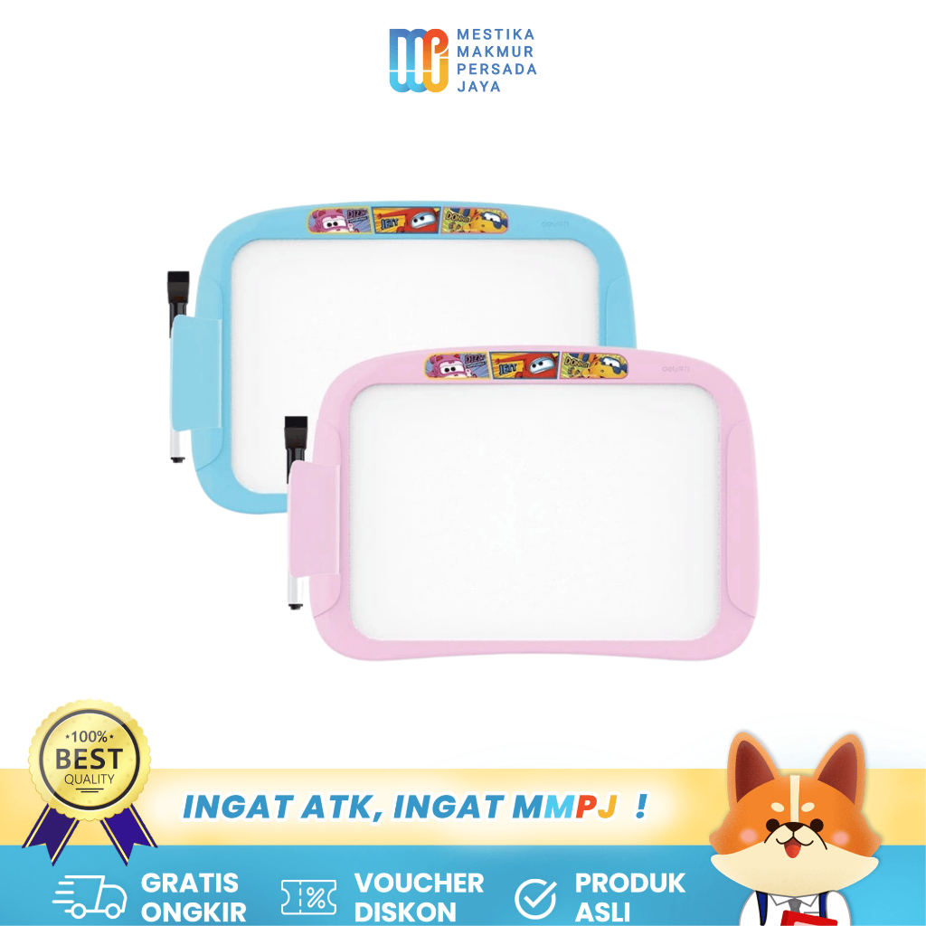 

Deli Mini Whiteboard 20.5 × 28.6 cm – Papan Tulis Kecil Portable + Marker & Eraser EH50002