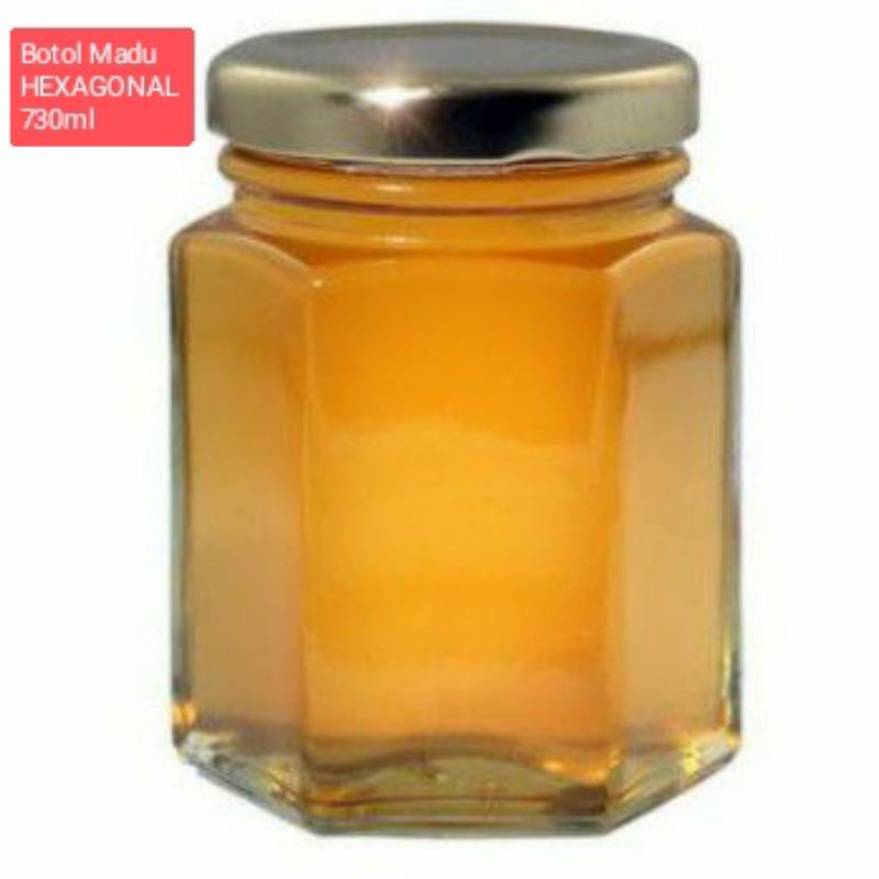 JUAL BOTOL KACA HEXAGONAL 730ML/ HEXAGONAL JAR/ BOTOL MADU/ BOTOL SELAI/ BOTOL KACA SERBAGUNA CS-11