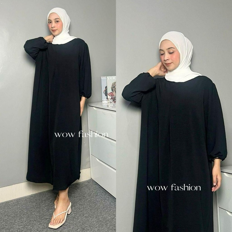 soraya midi dress crinkle airflow murah PREMIUM JUMBO