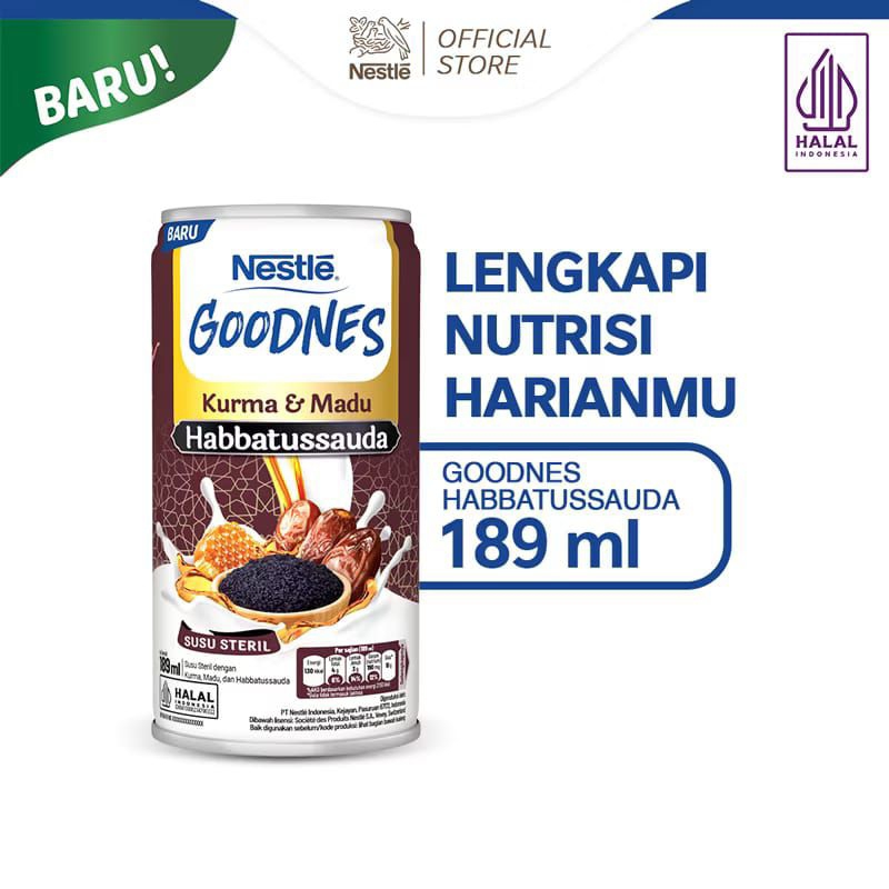 

Nestle Goodnes Kurma & Madu Habbatussa susu Steril 189 ml