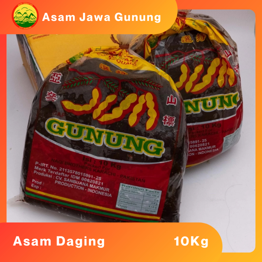 

ASAM JAWA ASAM TANPA BIJI ASAM DAGING CAP GUNUNG 10KG