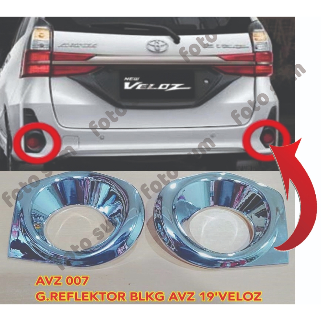 cover reflektor mata kucing mobil avanza veloz 2019 -2021 chrom