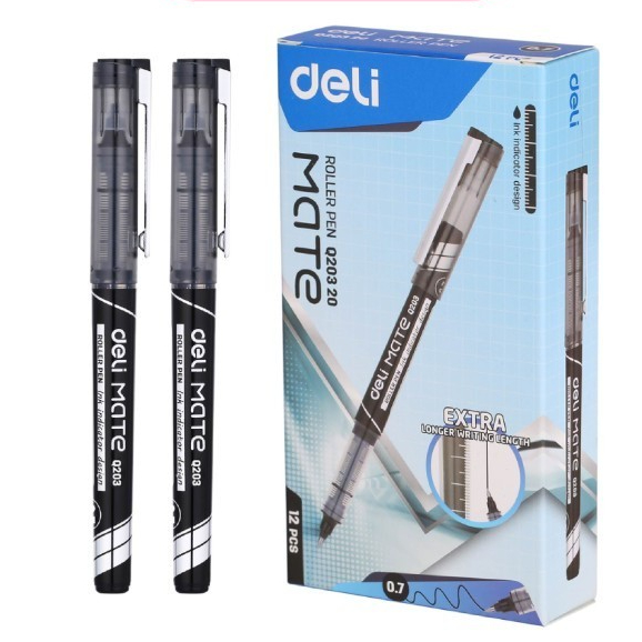 

DELI - EQ20320 Ballpoint Roller Pen Cepat Kering 0.7mm Hitam