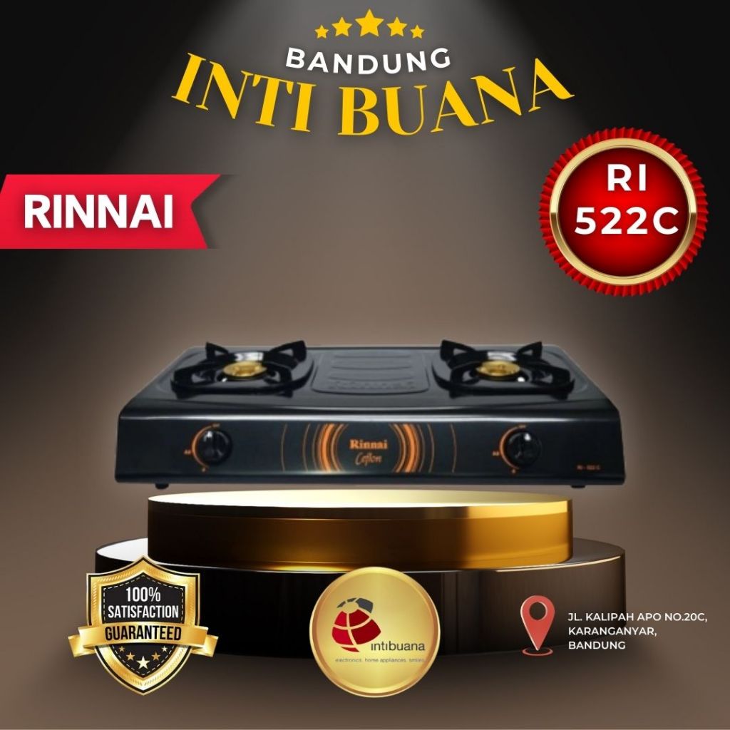 Kompor Gas Rinnai RI 522C Kompor Ceflon Rinnai 2 Tungku Kompor Rinai 522C Kompor Teflon RI 522 C