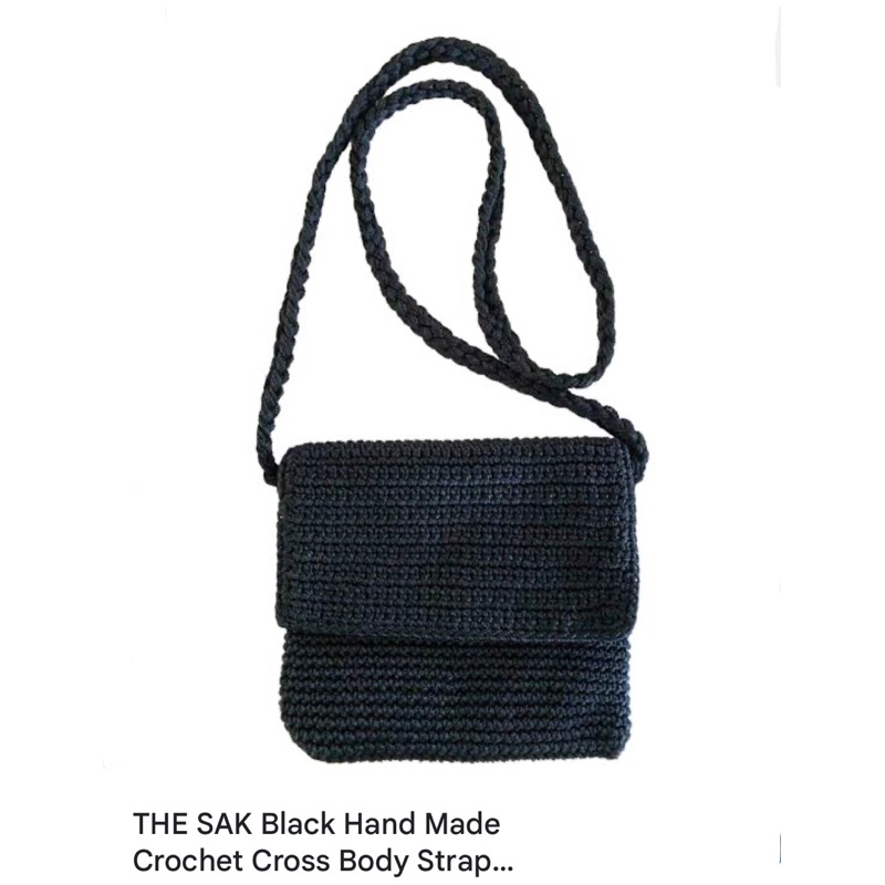 the sak tas sling cross body crochet hitam - black preloved mini bag