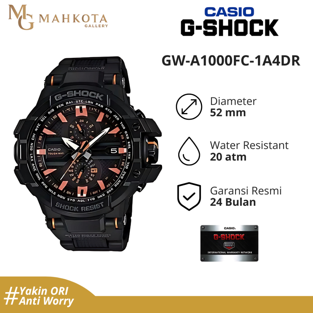 Jam Tangan Pria Casio G-SHOCK GW-A1000FC-1A4DR Chronograph Aktif Original dan Bergaransi Palembang
