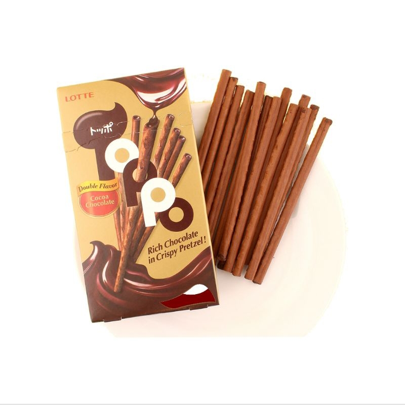 

Lotte Toppo Rich Chocolate in Crispy Pretzel Cocoa Chocolate 17g ( 1 Box / 12 Pillows )