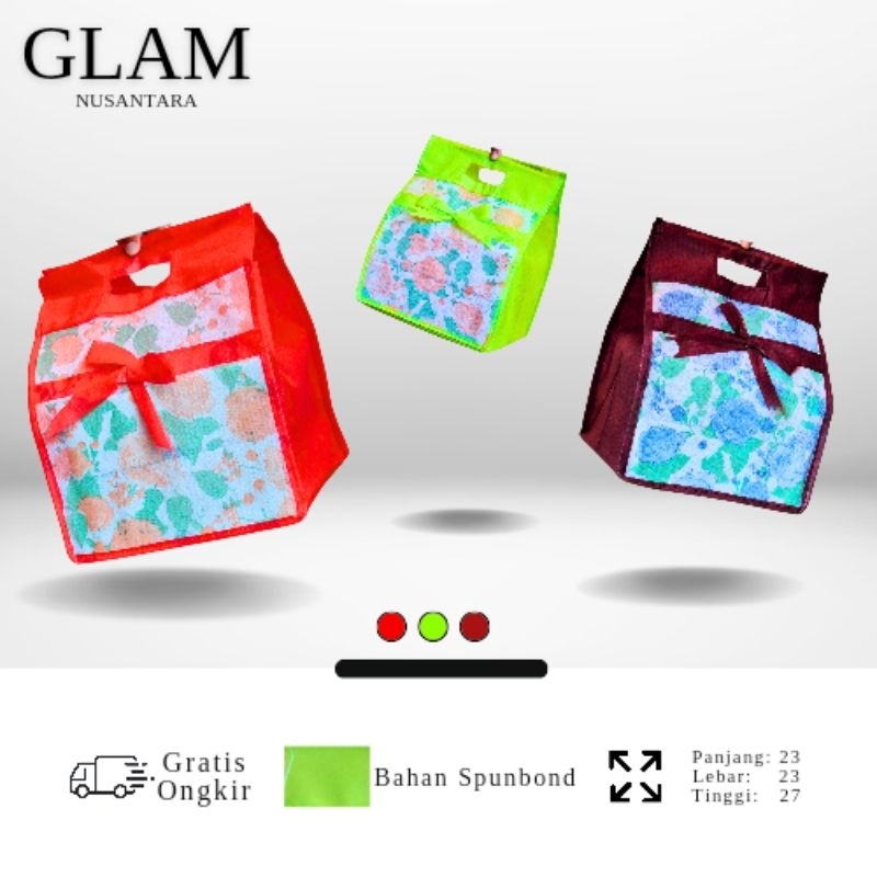 

Glamnusantara Tas Hajatan Spunbond Bambu - Souvenir Elegan 22x22x30 cm (Per Lusin)