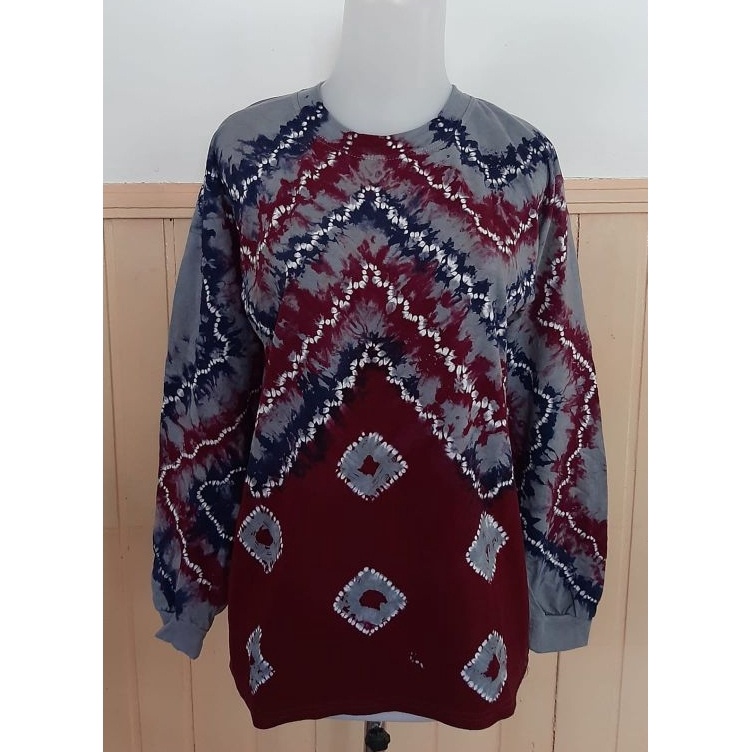 KODE D92Z Kaos Unik Baju Sasirangan Atasan Lengan Panjang Wanita Cewek Murah Oleh Oleh Sovenir Banja