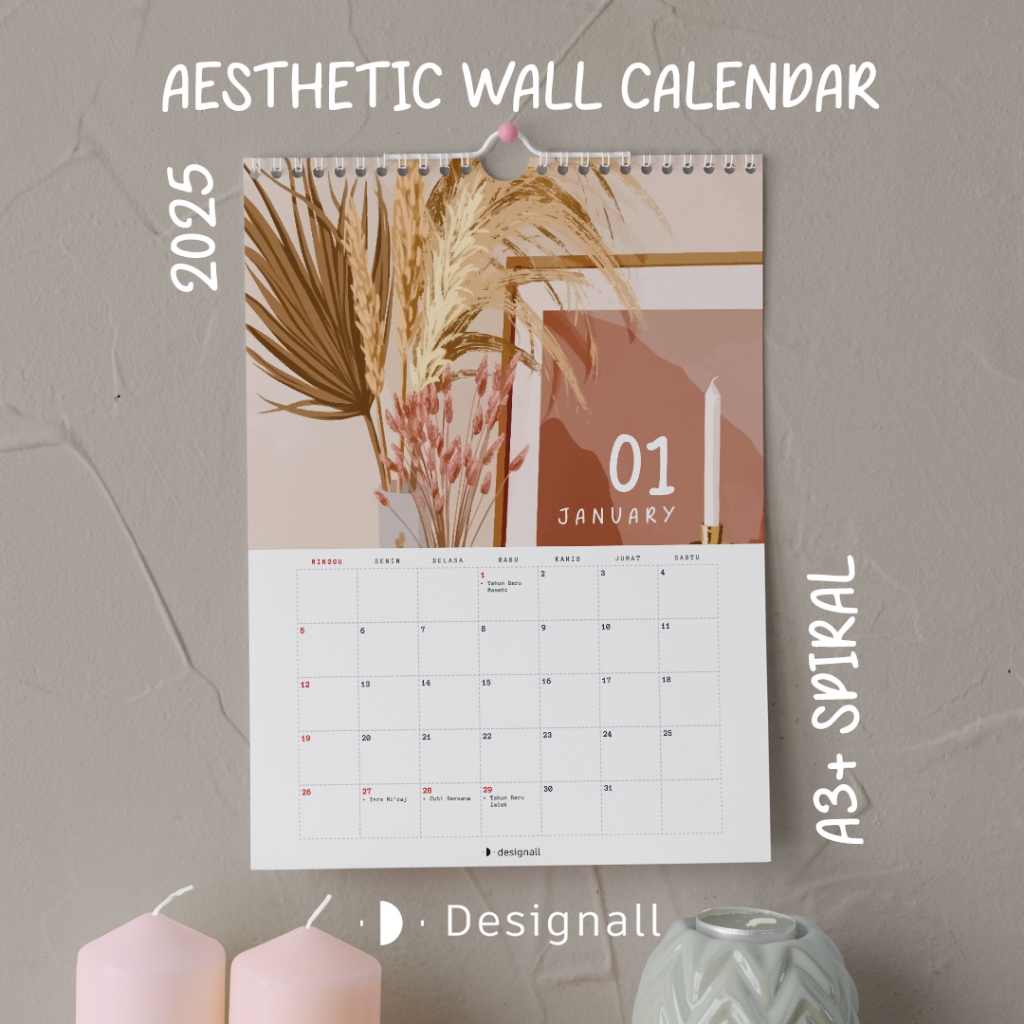 

DESIGNALL KALENDER DINDING AESTHETIC 2025 A3+ SPIRAL GH
