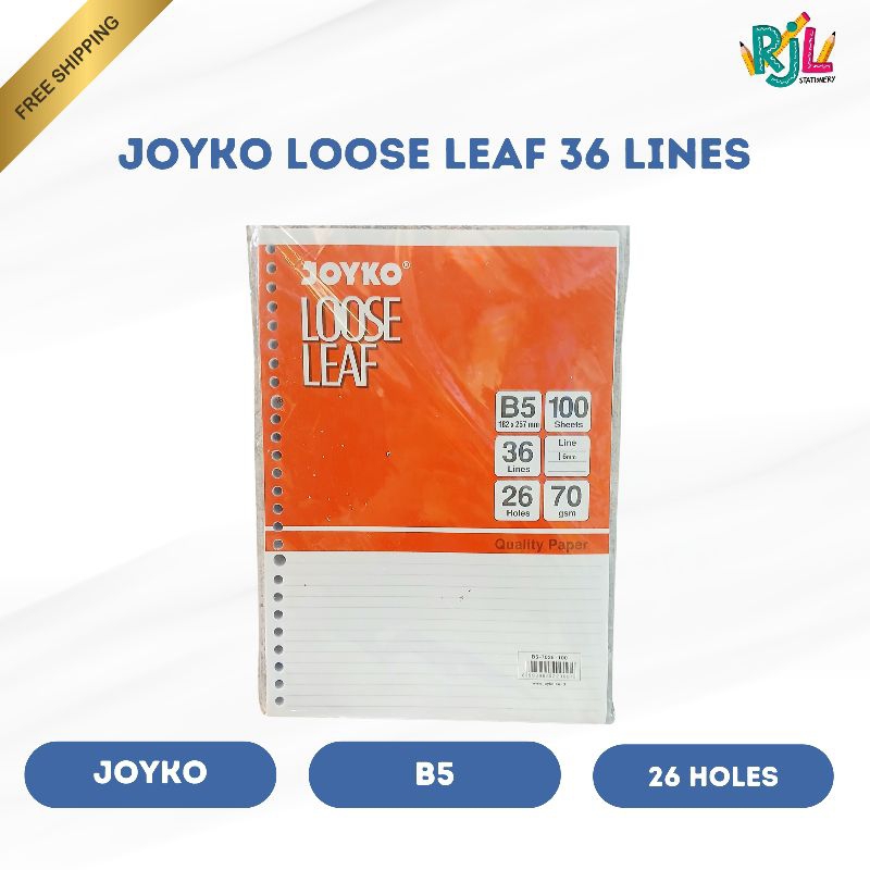 

Joyko Loose Leaf 36 Lines | 26 Holes | 100 Sheets
