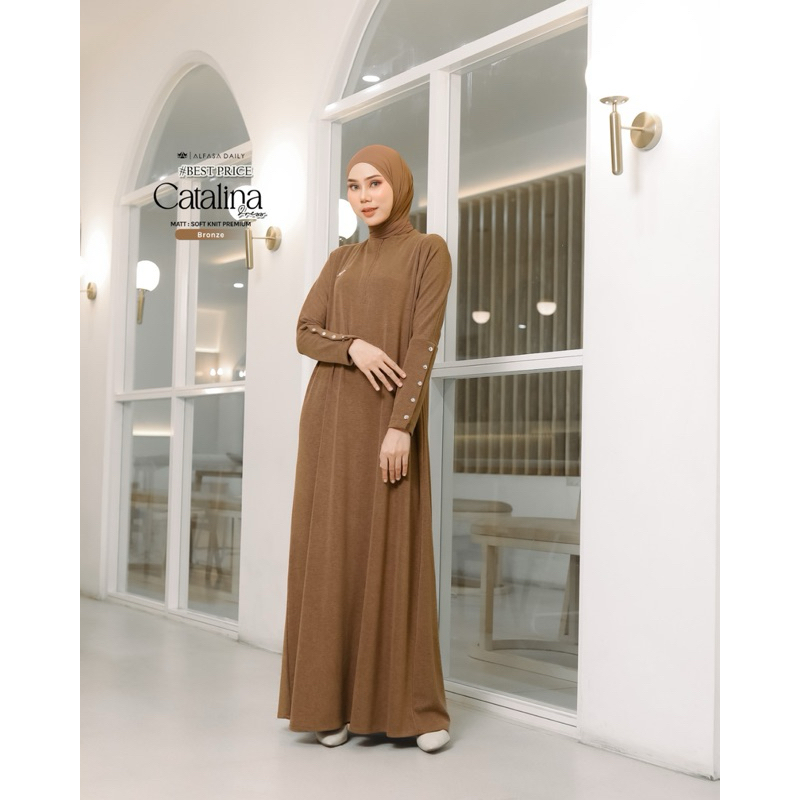 CATALINA DRESS KNIT, dress alfasa daily, gamis knit