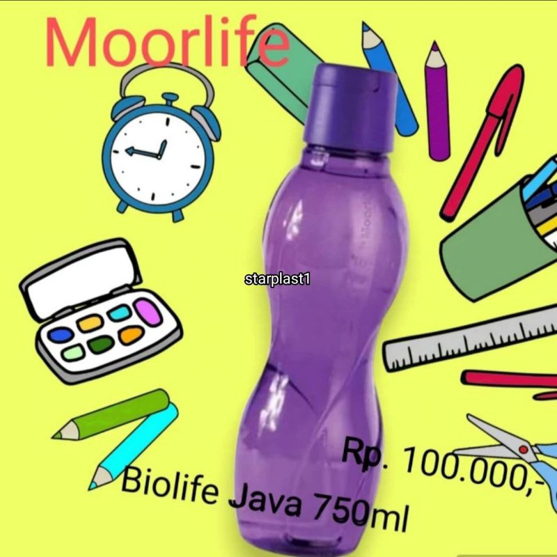 Biolife java 750ml Moorlife botol air minum tahan panas hingga 100°C