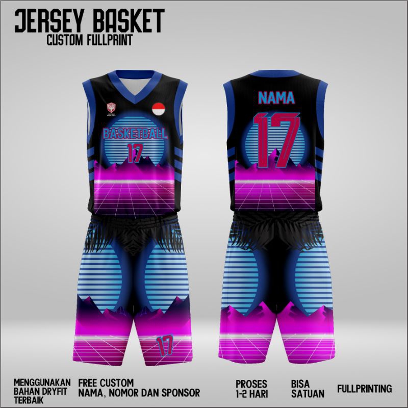 JERSEY BASKET CUSTOM FREE DESIGN FULL PRINTING