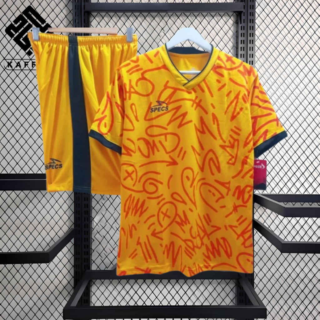 Setelan Jersey Sepak Bola Jersey Futsal Jersey Badminton Jersey Voli Jersey Abstrak Kuning Olahraga 
