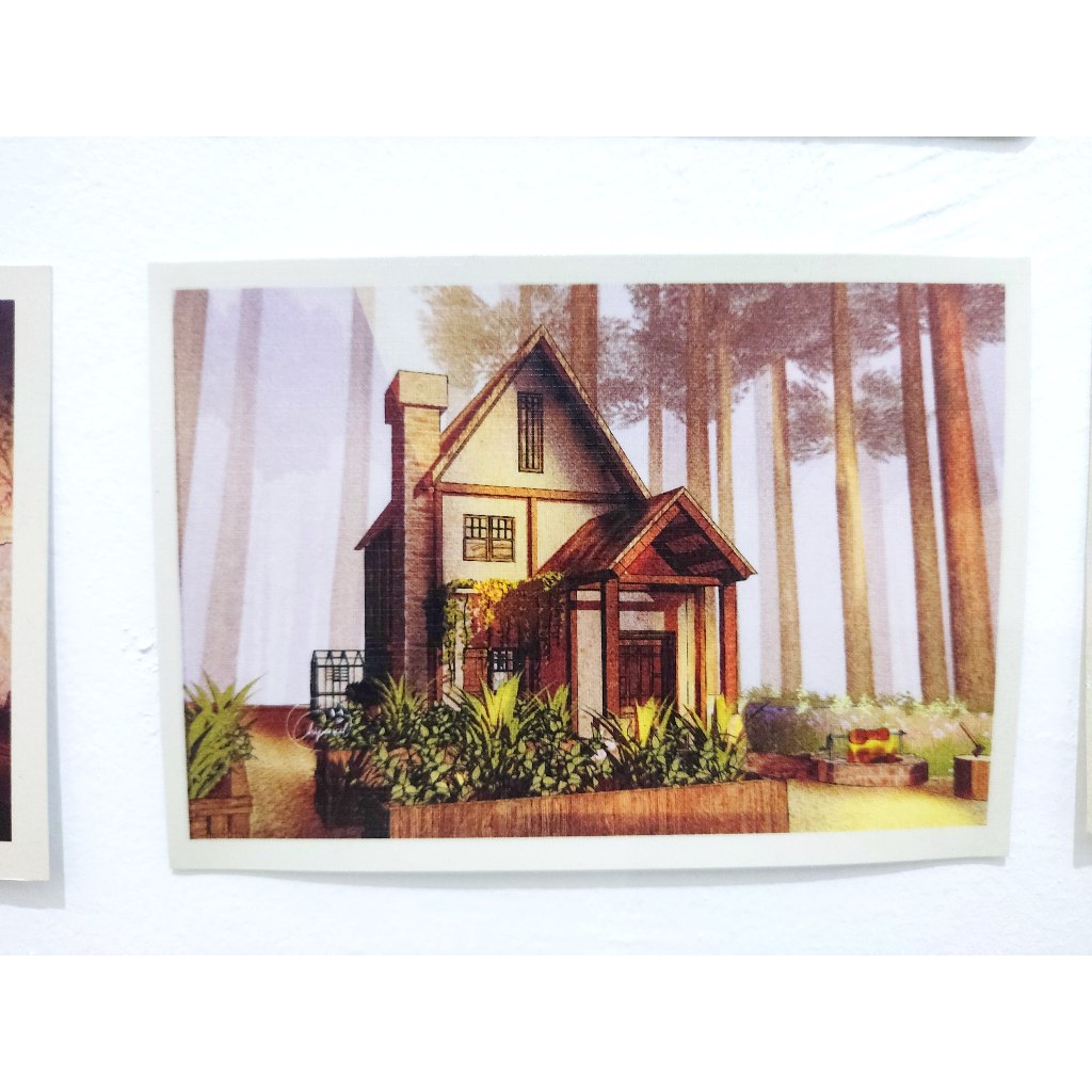

Cabin Background Art Postcard
