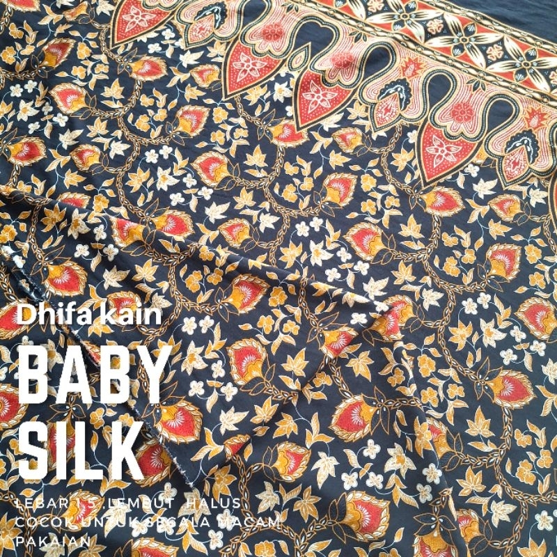 kain motif batik /kain baby silk motif batik / kain satin silk motif batik
