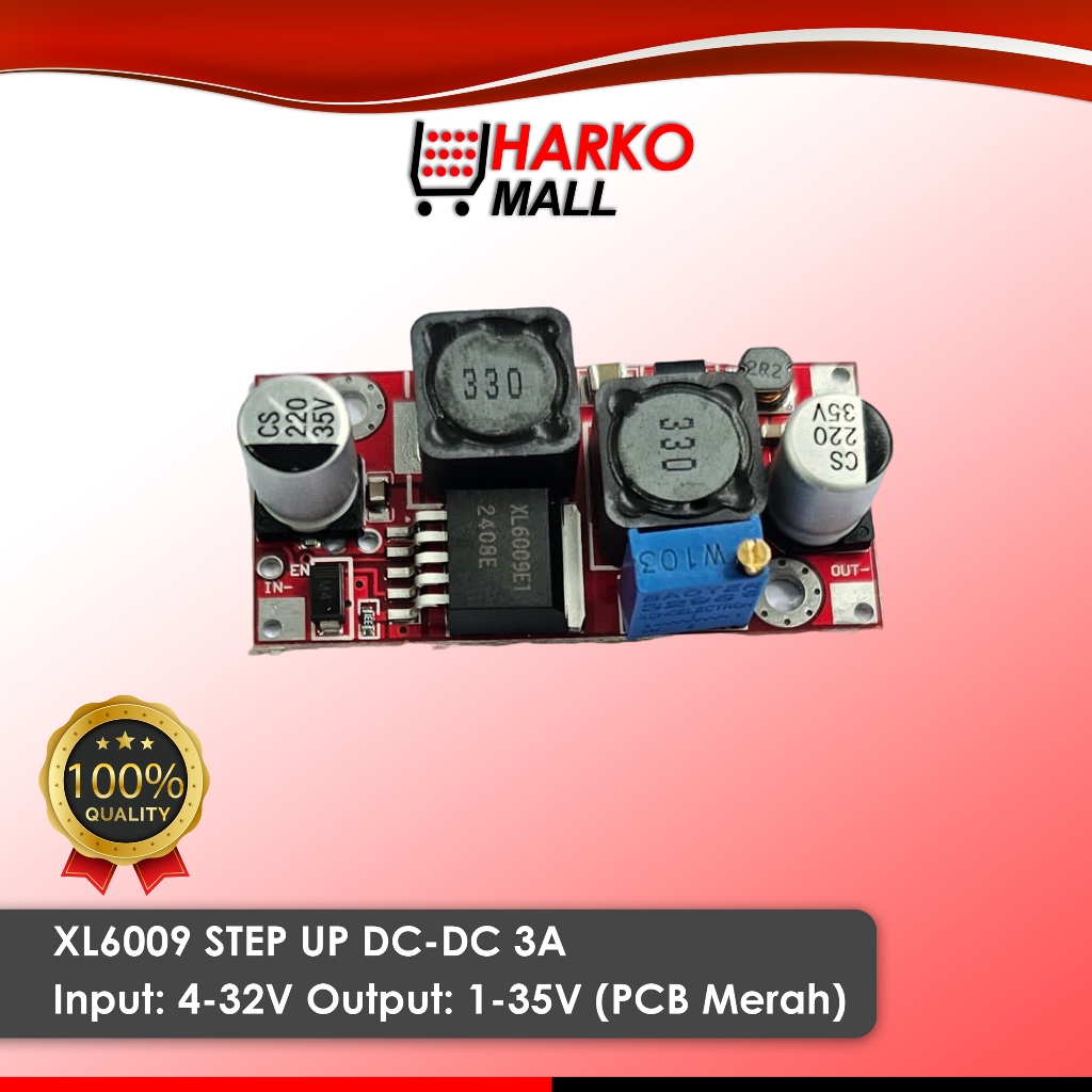 Step Up DC-DC 3A Input 4-32V (PCB Merah) XL- 6009