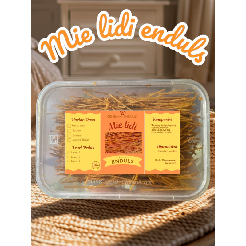 

MIE LIDI CEMILAN JADUL RASA ENDUL|KEMASAN BOX 500 ml