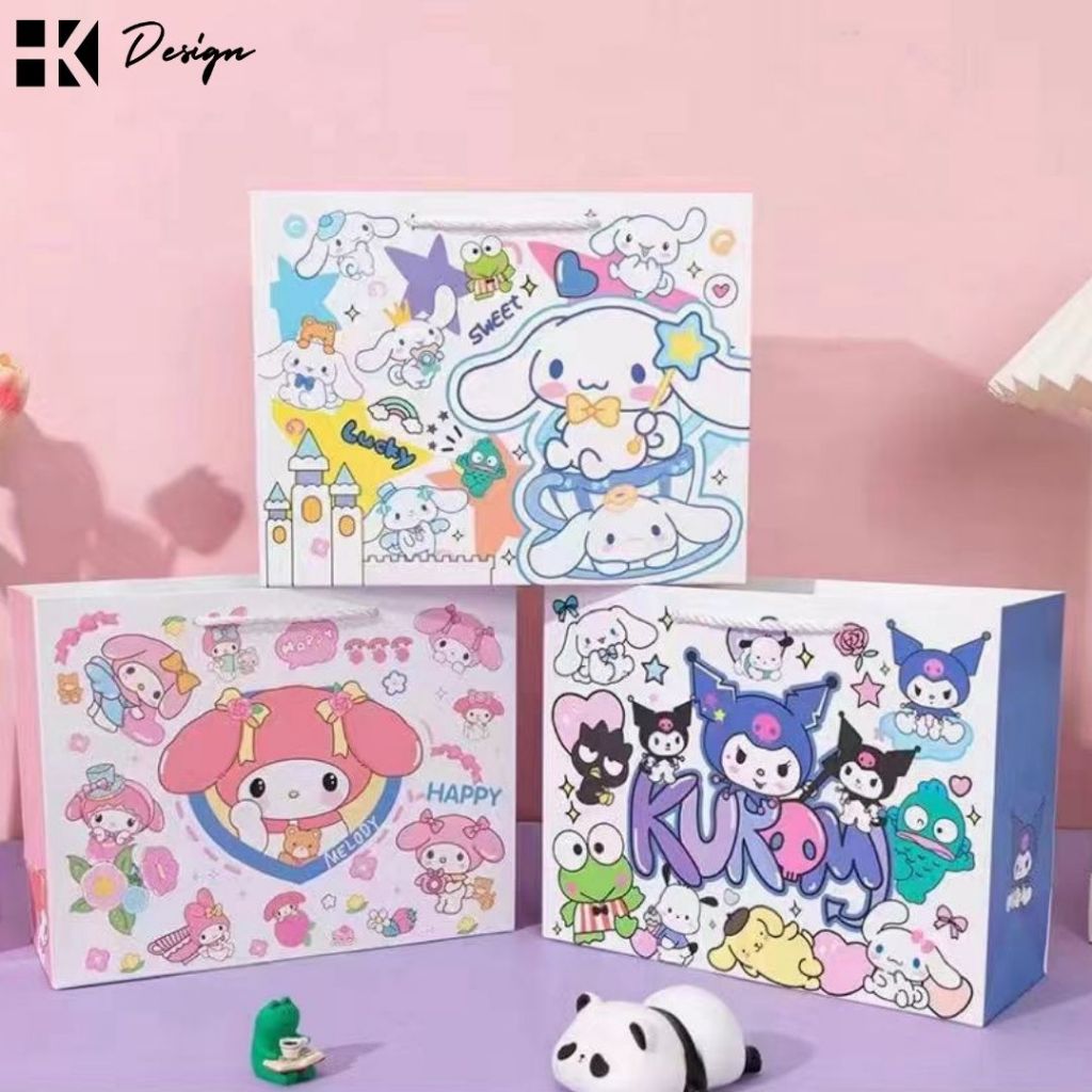 

[ 18019 ] Paperbag kertas tutup pita motif Ukuran 24.5*19.5*9.5 Tas Kado motif Paperbag Motif Goodie Bag