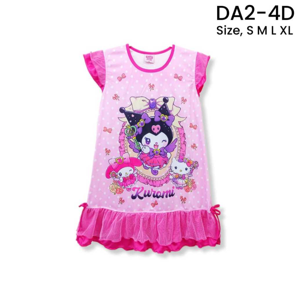 Daster anak perempuan umur 4-8 thn karakter KUROMI MICKEY MOUS BARBIE / daster anak usia 5-8 tahun /