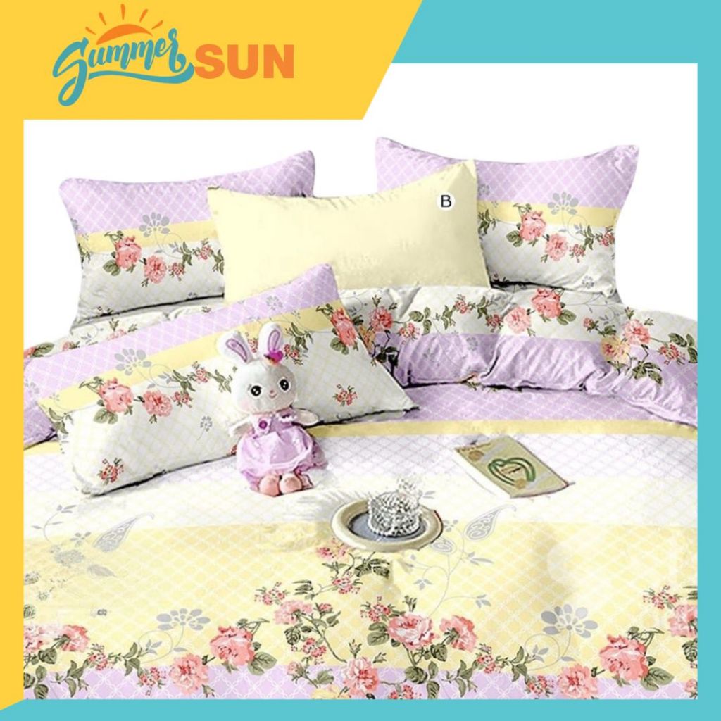 Bedcover Set Motif Yellow Adrena - Ukuran Lengkap - Summersun09