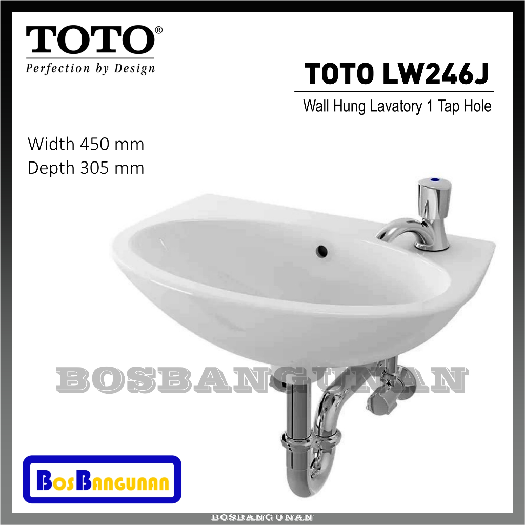 Wastafel Gantung TOTO LW 246 J / Wall Hung Lavatory TOTO LW246J / Wastafel TOTO LW 246 J / Wall Hung