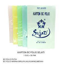 

Karton BC Manila 160 gsm F4 / Karton BC Folio Kertas Manila HVS F4 Brief Card Doff Soft