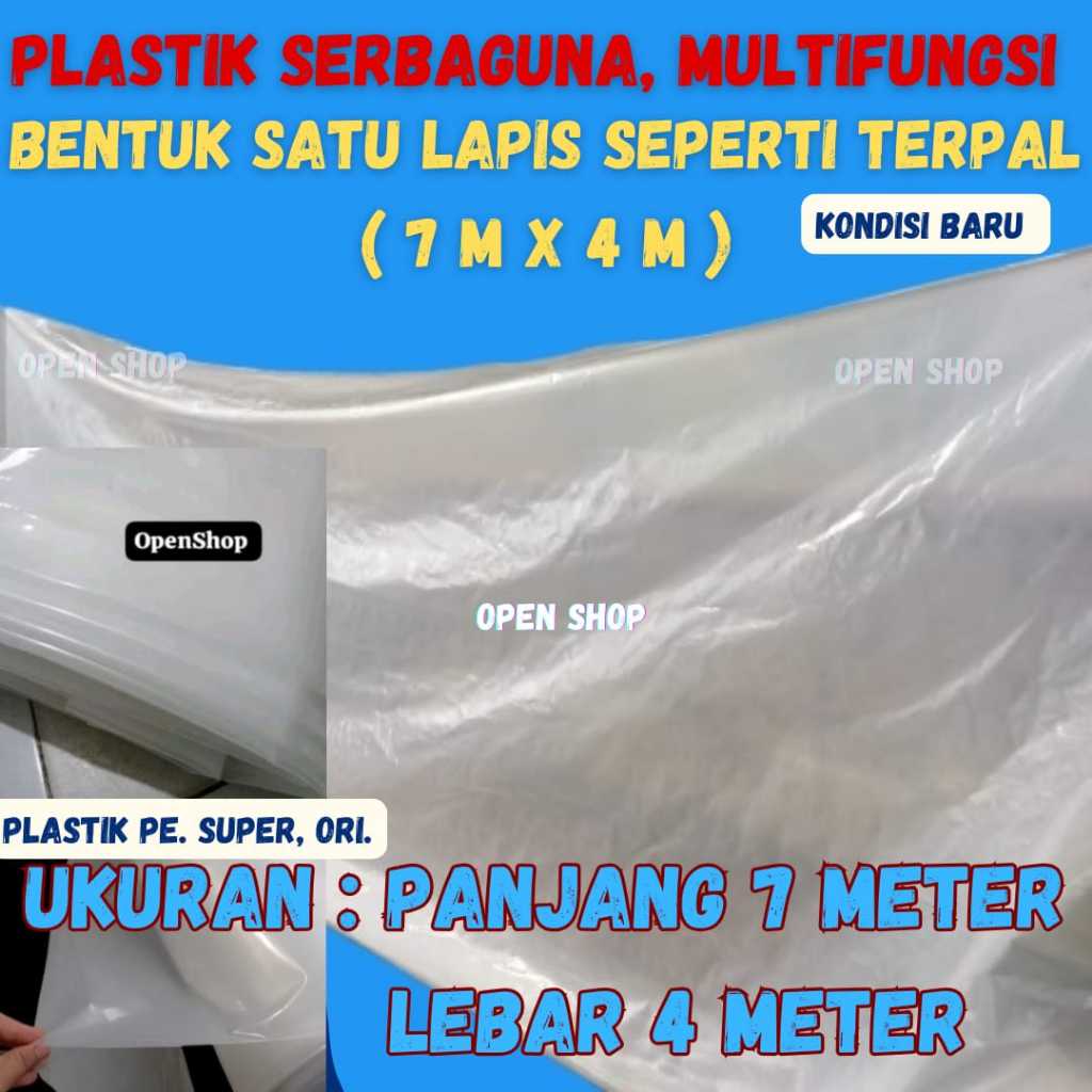 7m x 4m. Plastik Kolam Ikan, Atap,Green house,Hidroponik,Budidaya, PenutupPelindung Barang ,Tanaman