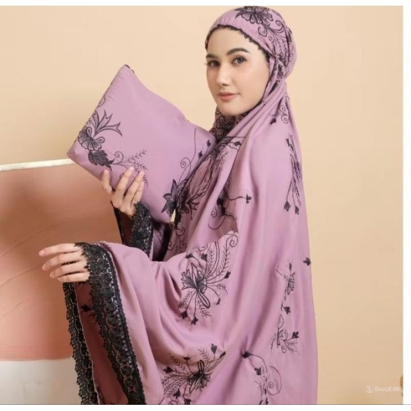 Mukenah Dewasa terbaru Jumbo Mewah Mukenah Bordir Katun Premium