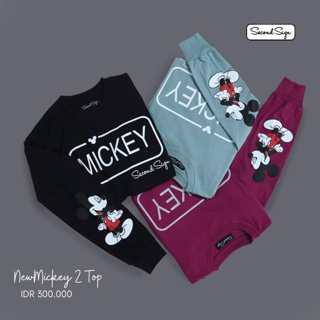 Atasan Wanita Second Sign Mickey Top - Kaos Kekinian Harga Termurah