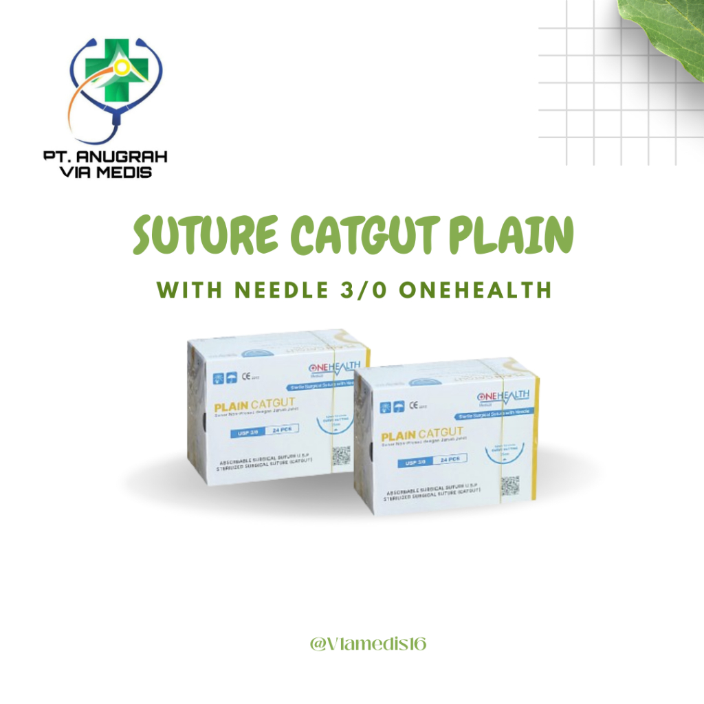 Suture Catgut Cromic, Plain, Silk  3/0 Onehealth ECER