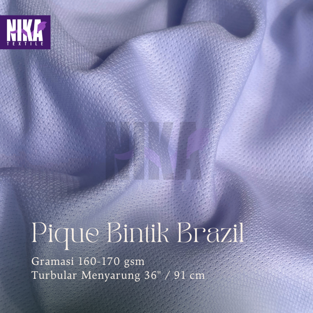 Kain Bahan Jersey Drifit Dryfit Pique Bintik Brazil Putih Premium