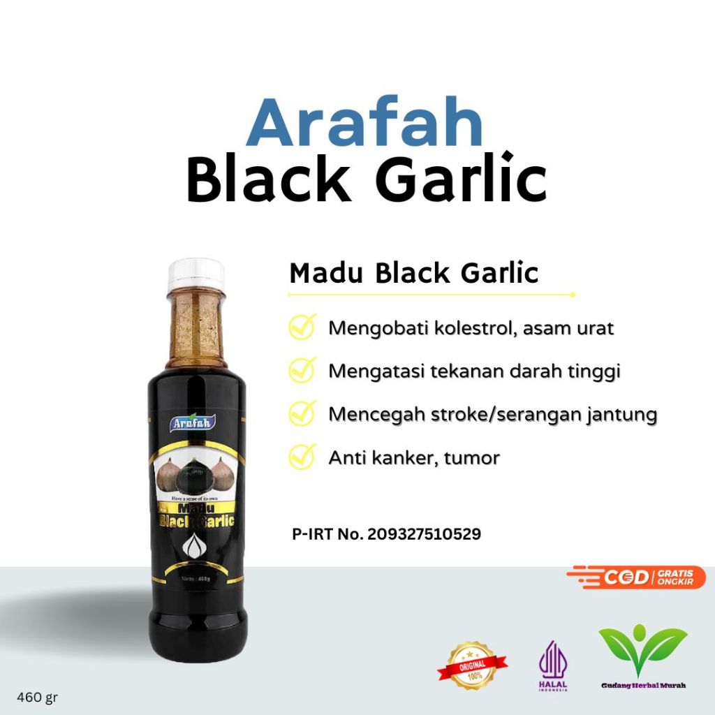 

Madu Bawang Tunggal Hitam - Madu Black Garlic ARAFAH 460Gram Original