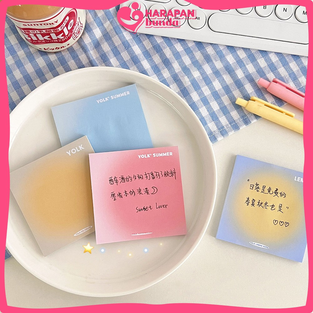 

Sticky Notes Tempel Persegi Gradasi Isi 50 Lembar / Memo Polos Alat Tulis Kantor Sekolah / Tempelan Kertas Catatan Memo Harapan Bunda A102