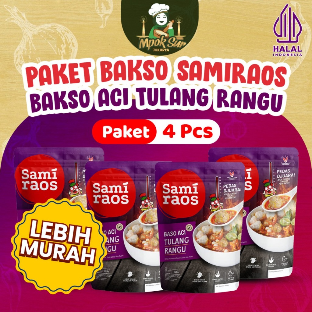 

Mpok Sur - Paket Hemat Sami Raos Baso Geprek Tulang Rangu Samiraos Isi 4pcs