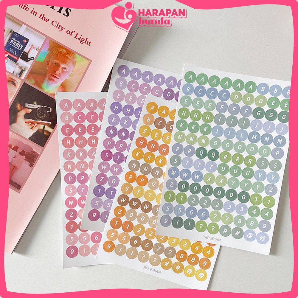 

Sticker Alfabet DIY Scrapbook Planner Diary / Stiker Huruf Angka Deco Aesthetic Dekorasi Buku Jurnal / Stiker Alphabet Huruf Angka Harapan Bunda C1121