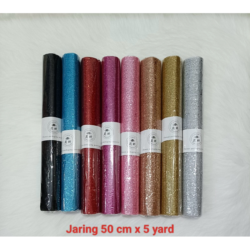 

(1 ROLL ) POLINET GAUZE KOREAN MESH GLITTER - FLOWER WRAPPING KERTAS BUNGA / POLYNET FANCY/JARING GLITER