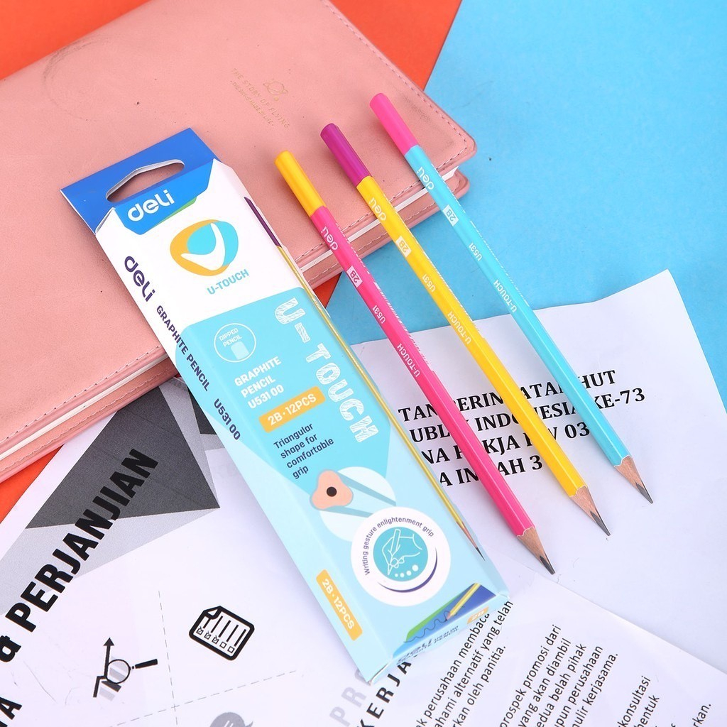 

DELI - EU53106 Pensil Grafit 2B / Pensil anak Warna Cerah Tidak Beracun