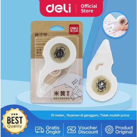 

Deli Correction Tape / Pita Koreksi Tip Ex Kertas 10 Meter Nyaman Digenggam 8157