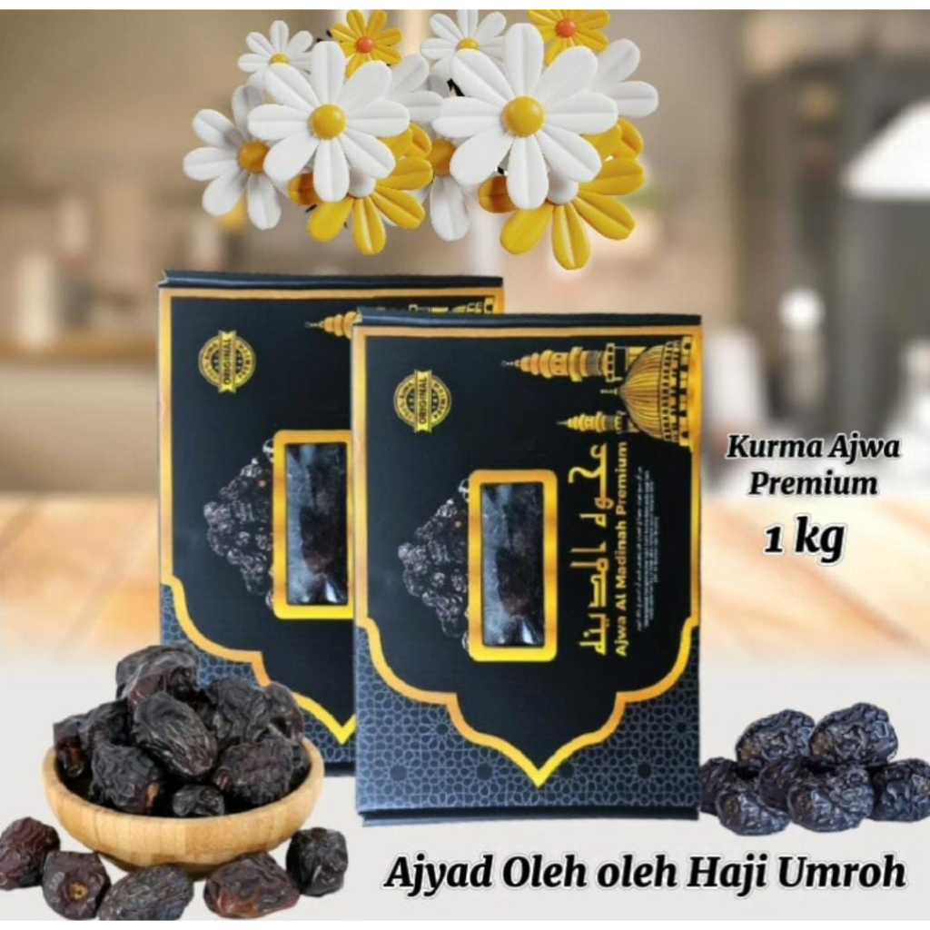 

Kurma Ajwa Al Madinah Premium size Jumbo kemasan 1 kg dan 500 gram